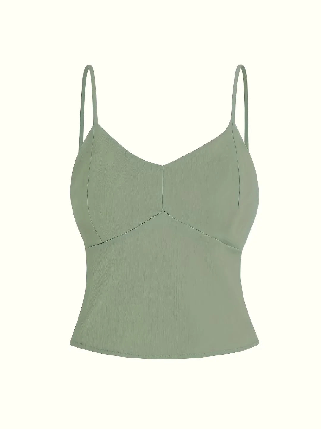 camisole top+elastic waist wide leg pants set, chest cushion design solid color casual and elega