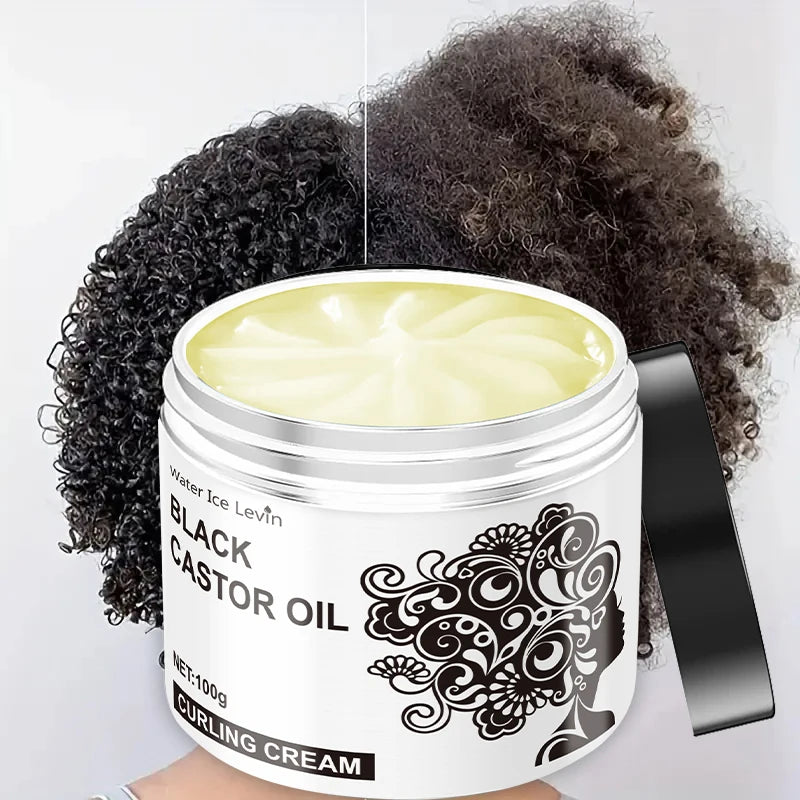 Black Castor Oil Curly Hair Styling Cream - Moisturizing Hair Cream Suitable for Normal Hair