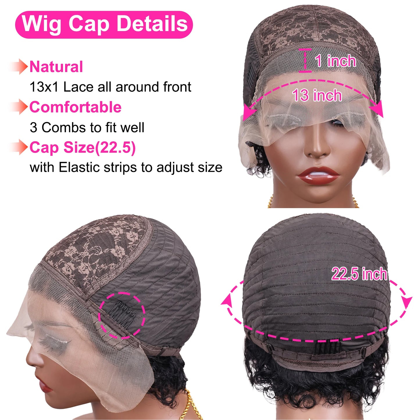 Pixie Cut Wigs Human Hair Short Curly Lace Front Human Hair Wigs Brazilian 13x1 Transparent Lace Wigs Water Wave Bob Wig