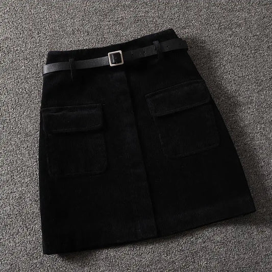 Mini Skirts Women Corduroy Vintage
