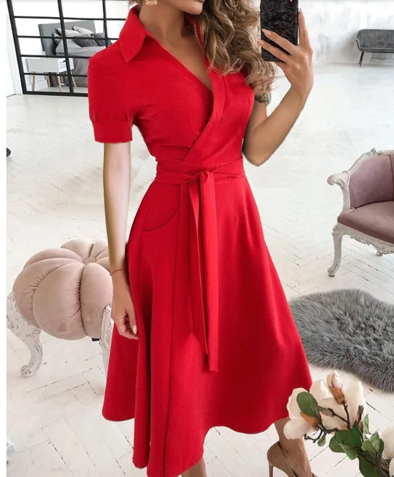 Rainbow Striped Print Summer Dress 2023 Women Button Up Short Sleeve Casual Vintage Shirt Long Dress Ladies Elegant Maxi Dresses
