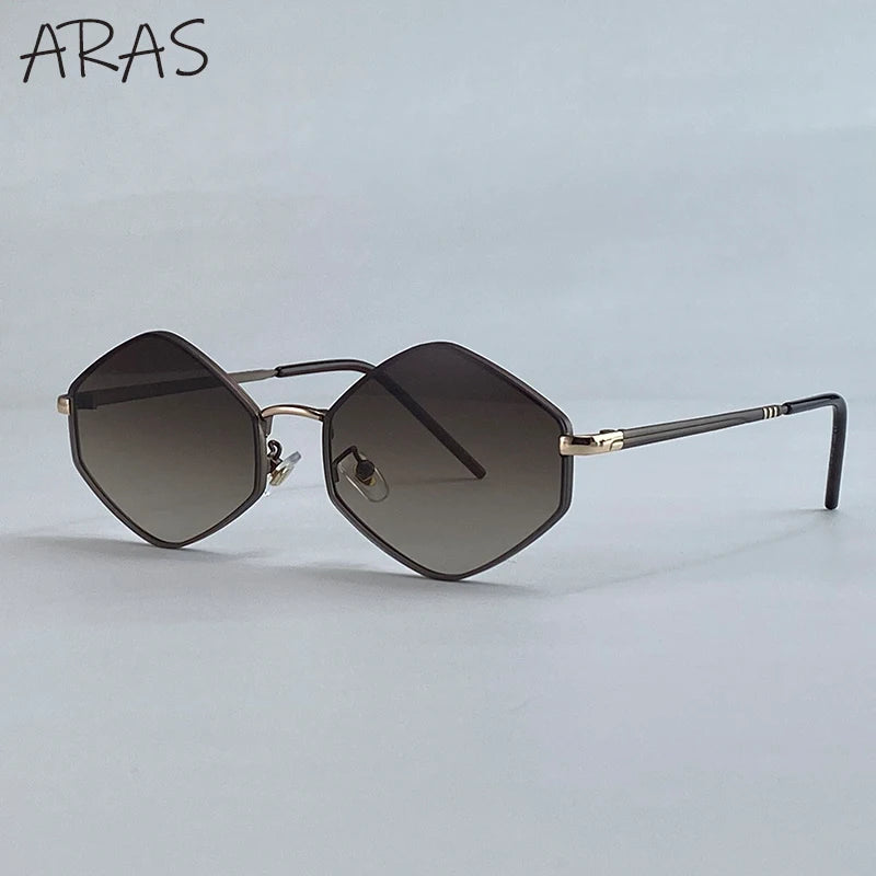 Small Hexagon Irregular Punk Sunglasses Women 2026 Luxury Brand Design Vintage Polygon Sun Glasses Metal Frame Shades Eyewear