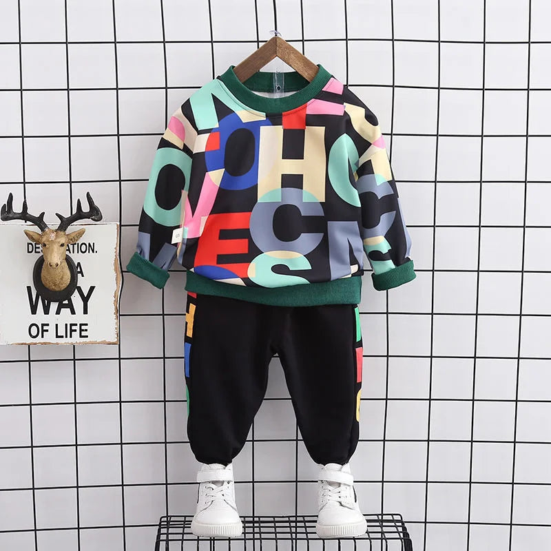 New Spring Autumn Baby Girl Clothes Boys Outfits Children Casual T-Shirt Pants 2Pcs/Sets Toddler Sports Costume Kids Tracksuits