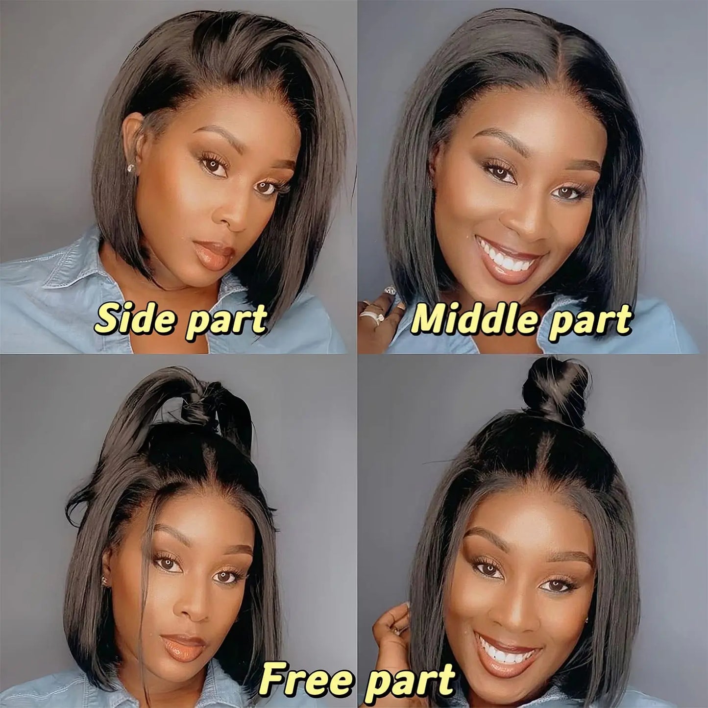 Newmi Bob Wigs Short Bob Wig Lace Front Human Hair Wigs Straight Hair 13x4 Lace Frontal Human Hair Bob Wigs for Women