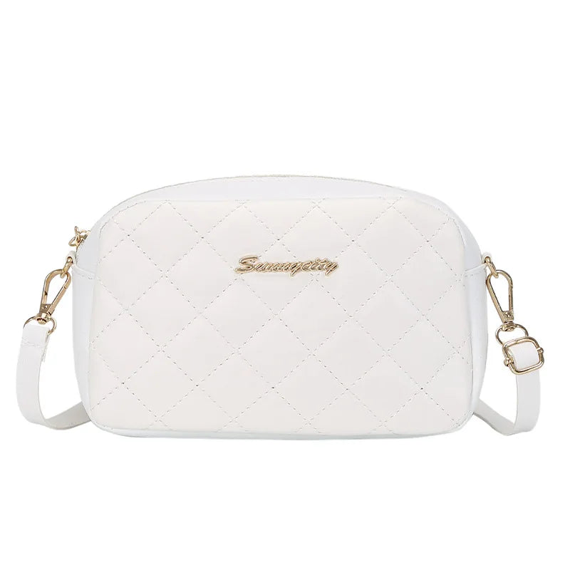 PU Leather Crossbody Bags Zipper New Fashion Shoulder Bag for Women Large Capacity Embroidery Thread Small Purse and Handbags