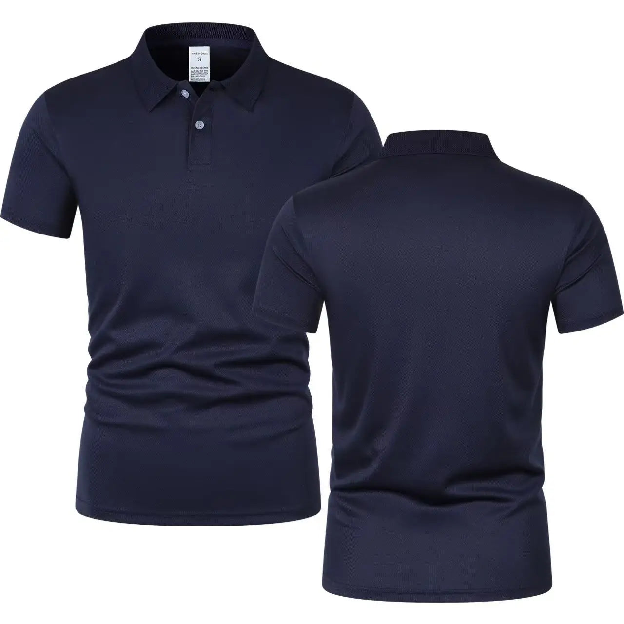 2025 New Summer Men's Short Sleeve Collar Tshirts New Solid Color Casual Polo Shirt Trendy Breathable Loose Basic Splice Top