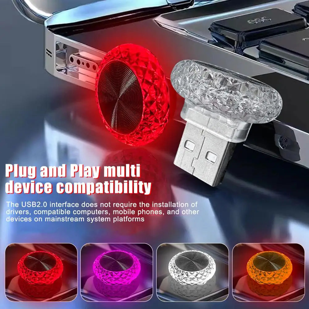 Car USB Ambient Lights Portable Mini LED Atmosphere Lamps Interior Decorative lights for car