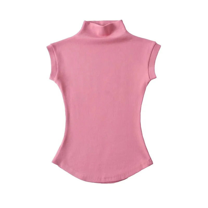 T-Shirts Tops Solid Slim Fit Pullovers Causal Tees Shirts Female Streetwear Basics Tees