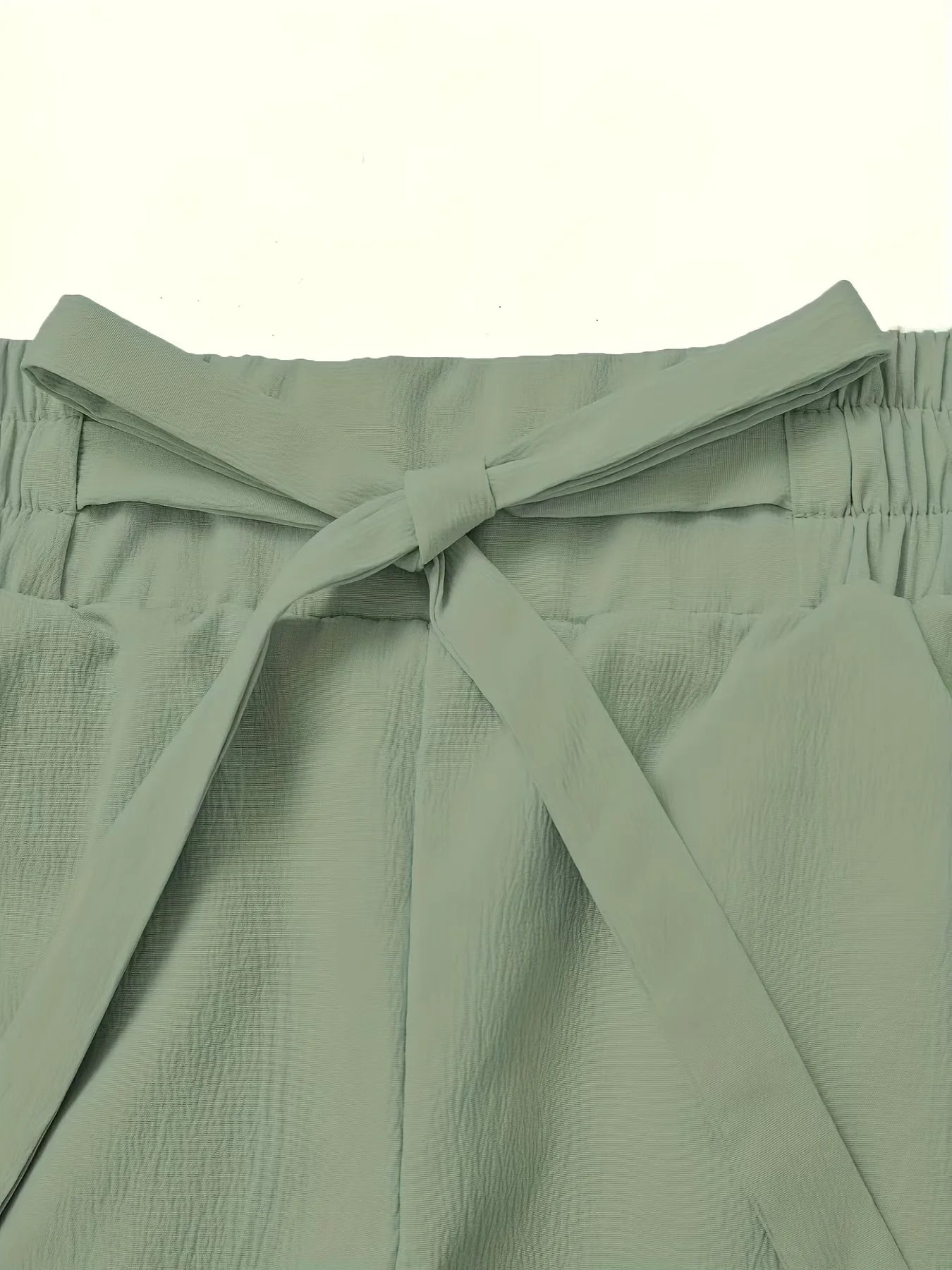 camisole top+elastic waist wide leg pants set, chest cushion design solid color casual and elega