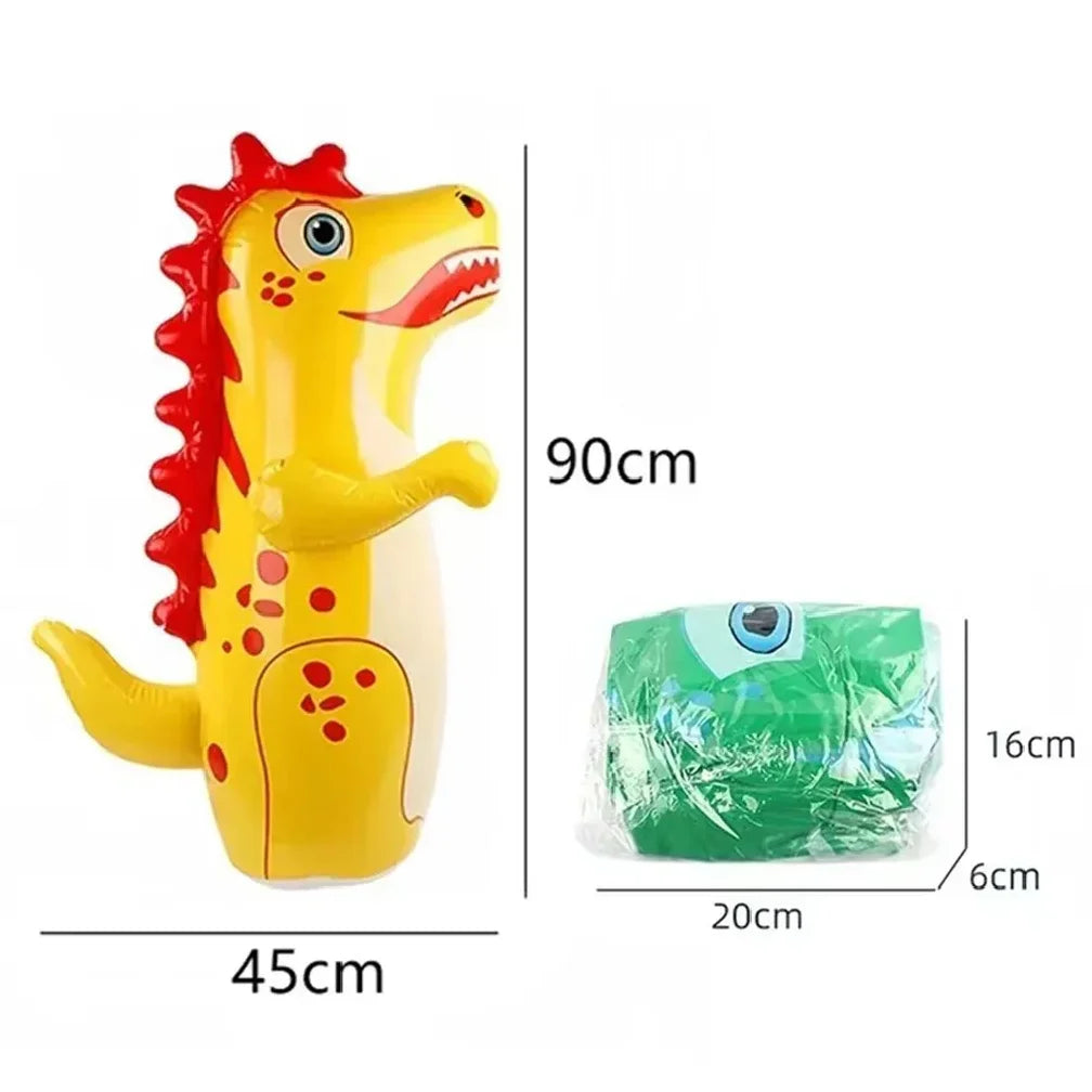 Children Adult Tumbler Boxing Inflatable Standing Punching Bag Boys Dinosaur Sport Toys Kids Activity Outdoors Game Gift