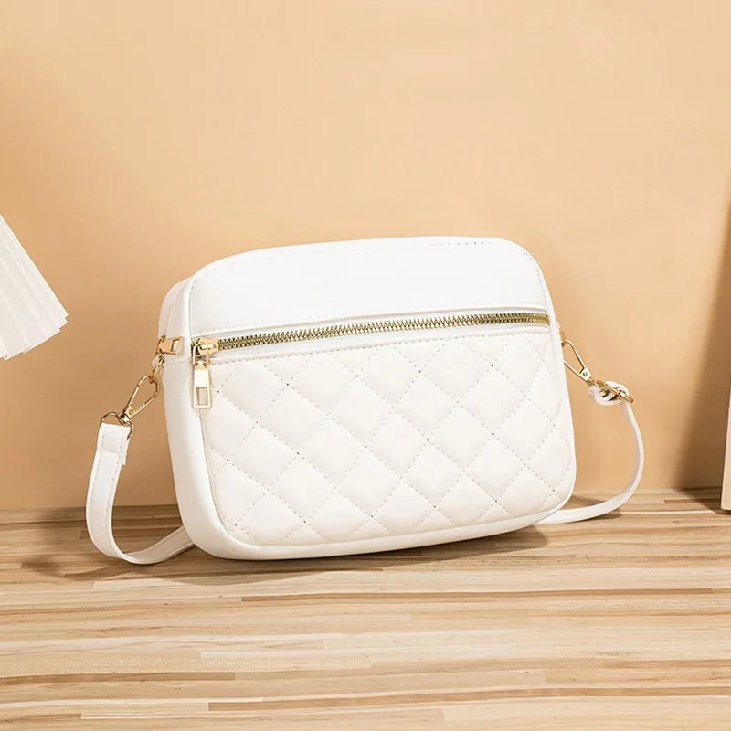 PU Leather Crossbody Bags Zipper New Fashion Shoulder Bag for Women Large Capacity Embroidery Thread Small Purse and Handbags