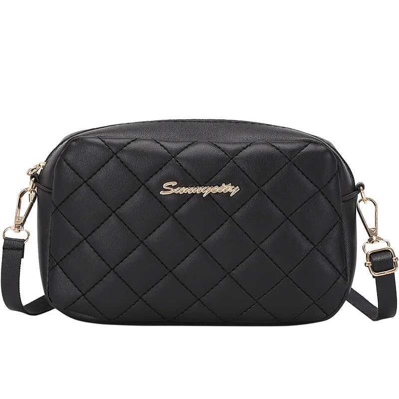 PU Leather Crossbody Bags Zipper New Fashion Shoulder Bag for Women Large Capacity Embroidery Thread Small Purse and Handbags