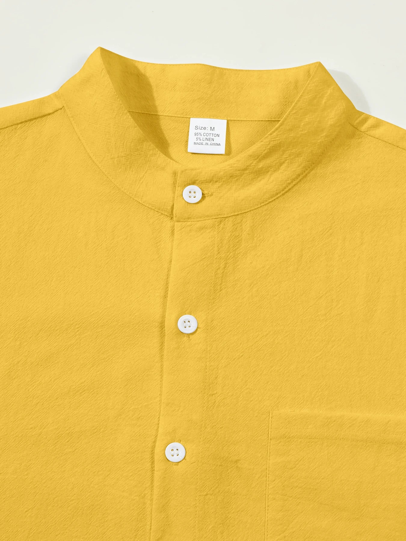 2025 Spring and Autumn New Men's Long Sleeve Shirt Cotton and Hemp Stand Collar Casual Cardigan