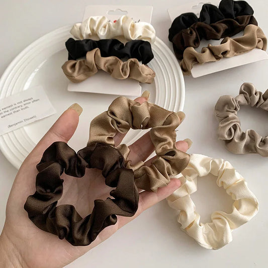 Elegant Satin Hair Scrunchies for Women Softer Than Elastic Bands Hair Rope Girls Elegant Strong Ponytail Hair Ties Accessories