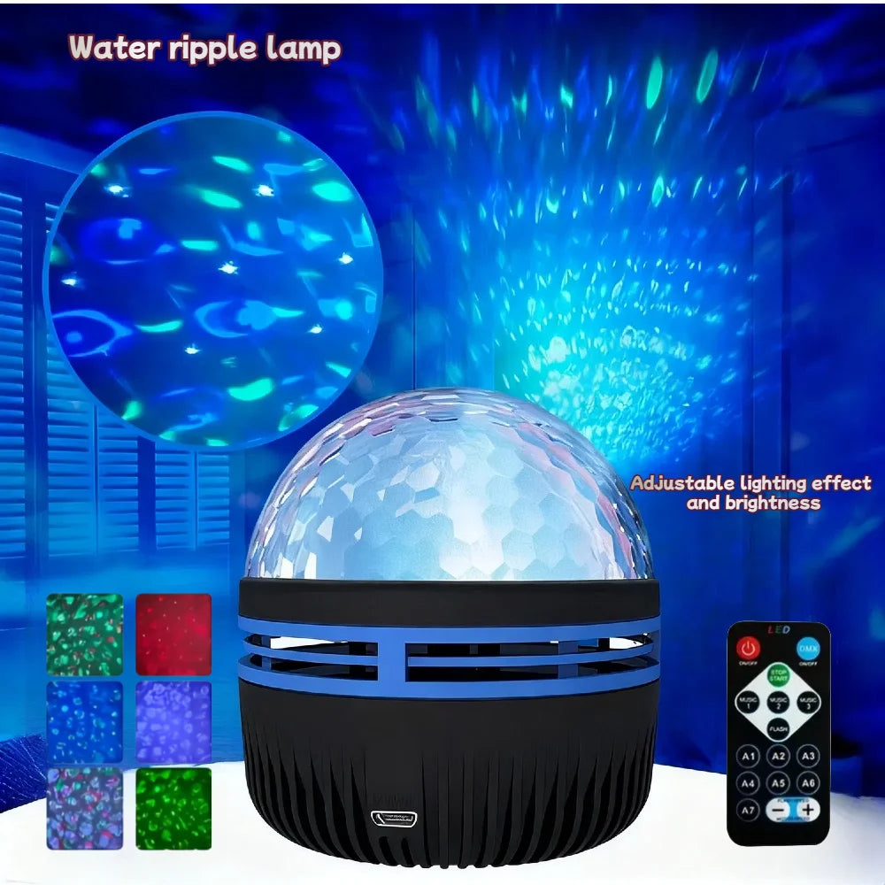 Smart Remote Starry Galaxy Projector - Auto Rotating LED Aurora Lamp