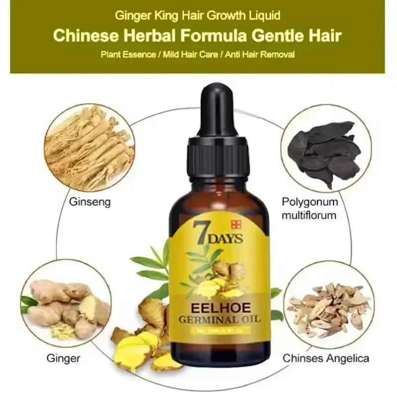 Hair Growth Serum Fast Growing Hair Essential Oil Beauty Hair Care 10/20/40ml Dense Regrowth Ginger Hair Promoting Regeneration