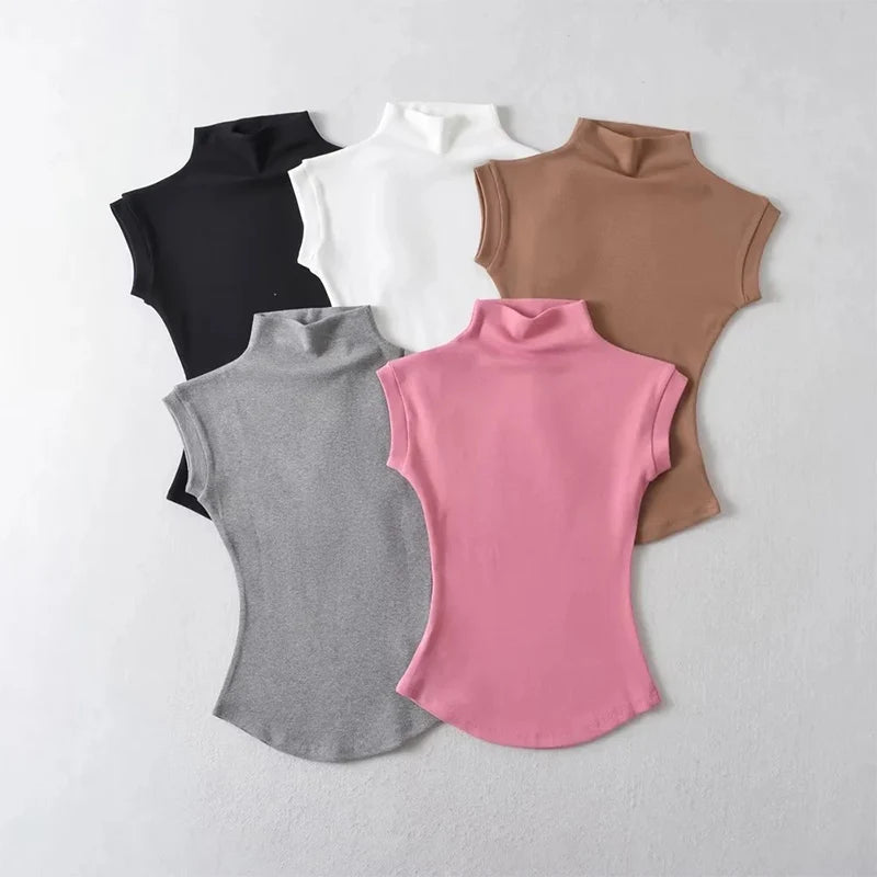 T-Shirts Tops Solid Slim Fit Pullovers Causal Tees Shirts Female Streetwear Basics Tees