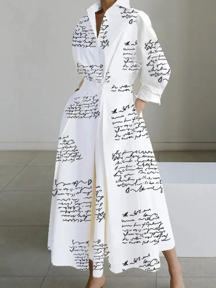 Oversized Elegant Women Spring Sundress ZANZEA Fashion Lapel Neck Long Sleeve Solid Long Shirt Dress OL Vestidos Robe Femme Comm