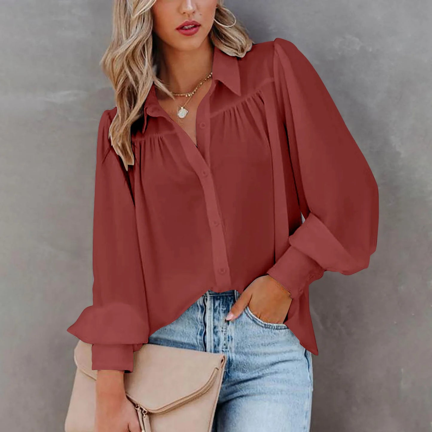 Leisure White Yellow Shirts Button Lapel Cardigan Top Lady Loose Long Sleeve Oversized Shirt Womens Blouses Casual Tunic Blusas