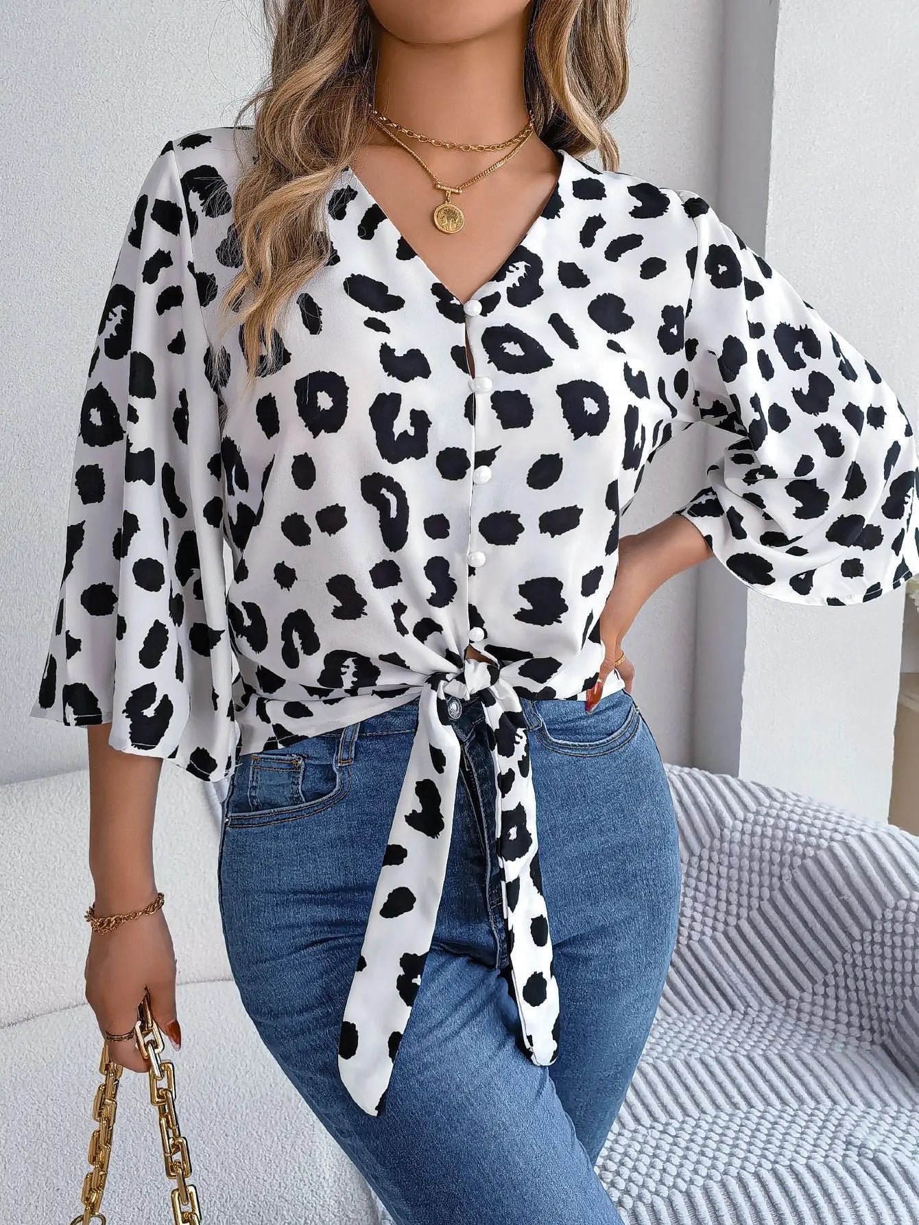 VigoCasey 2025 Female Leopard Print Chiffon Shirt Women Casual Long Sleeve Top Spring Office Lady Single Breasted Tops Clothes