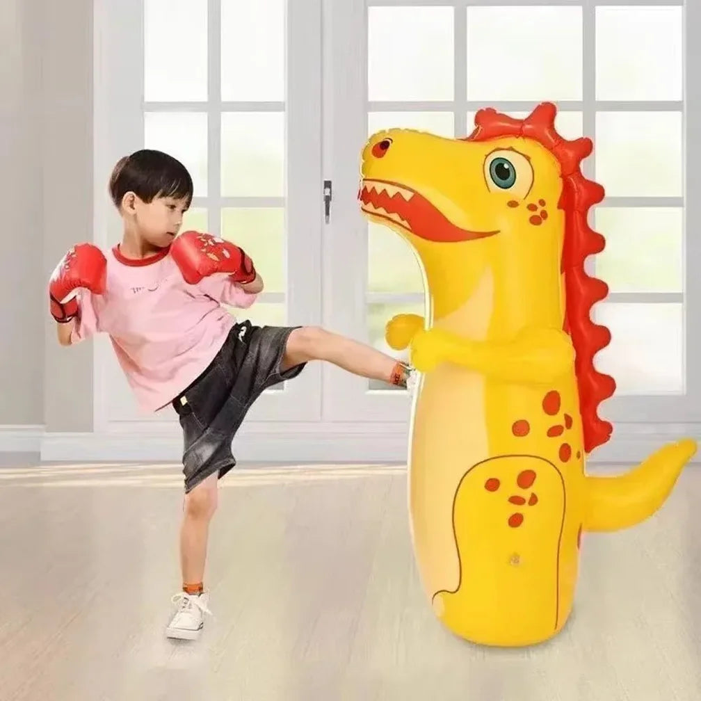 Children Adult Tumbler Boxing Inflatable Standing Punching Bag Boys Dinosaur Sport Toys Kids Activity Outdoors Game Gift