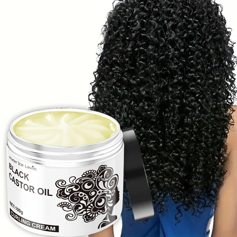 Black Castor Oil Curly Hair Styling Cream - Moisturizing Hair Cream Suitable for Normal Hair