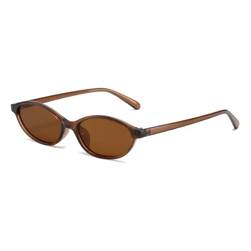 Retro Oval Frame Sunglasses Fashion Women Trendy Small Frame Sunglasses Punk Cat Eyes Sunshade Sun Protection UV400 Glasses