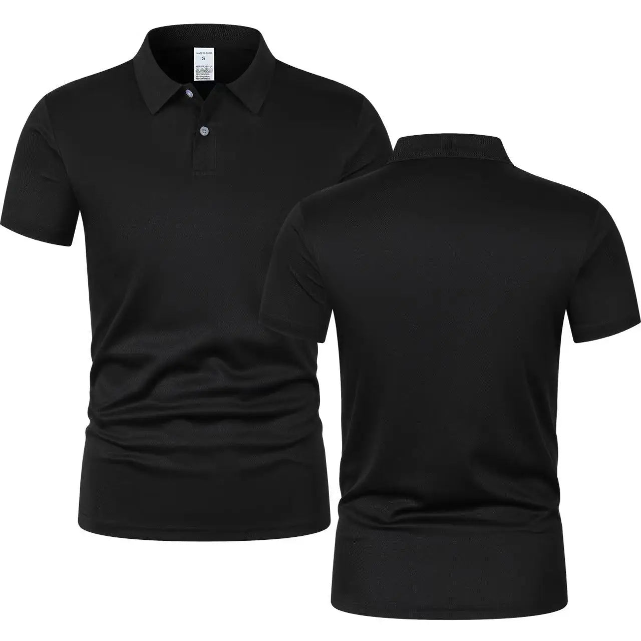 2025 New Summer Men's Short Sleeve Collar Tshirts New Solid Color Casual Polo Shirt Trendy Breathable Loose Basic Splice Top