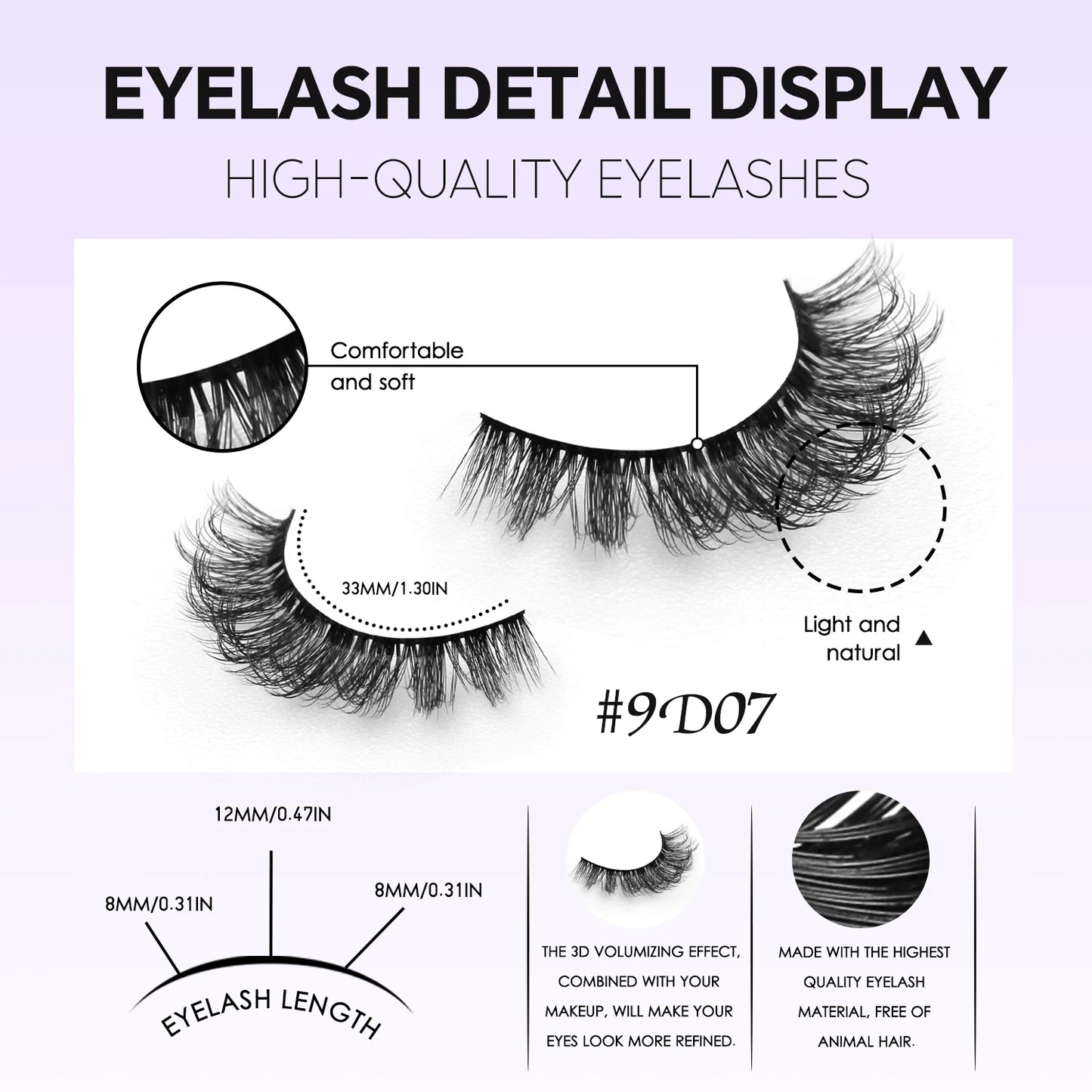 VELTRINAY False Lashes Cat Eye Eyelashes Faux Mink Fluffy Lashes Wispy Fake Eyelashes Thick Strips Lashes Makeup