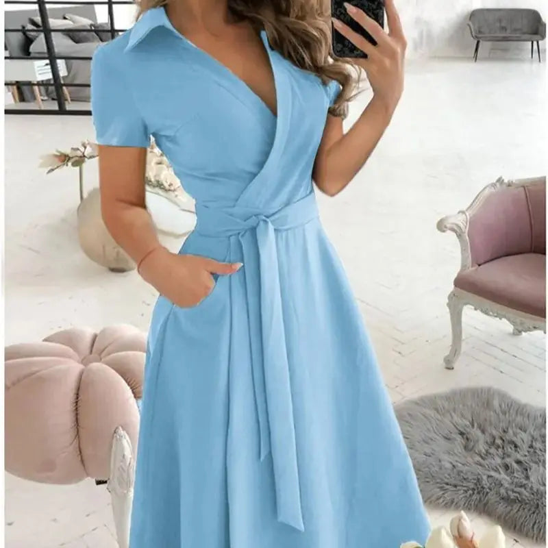 Rainbow Striped Print Summer Dress 2023 Women Button Up Short Sleeve Casual Vintage Shirt Long Dress Ladies Elegant Maxi Dresses