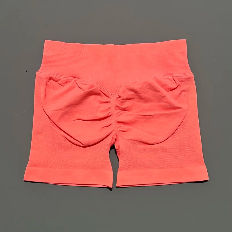 HISTELLO Impact Shorts 4.5" Women Fitness Sports Biker Shorts Low Waist Gym Short Workout Scrunch Butt Yoga Seamless Leggings