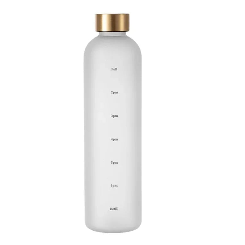 Water Cup Outdoors Sports Water Bottle Frosted Plastic Space Cup with Time Scale 1000ml