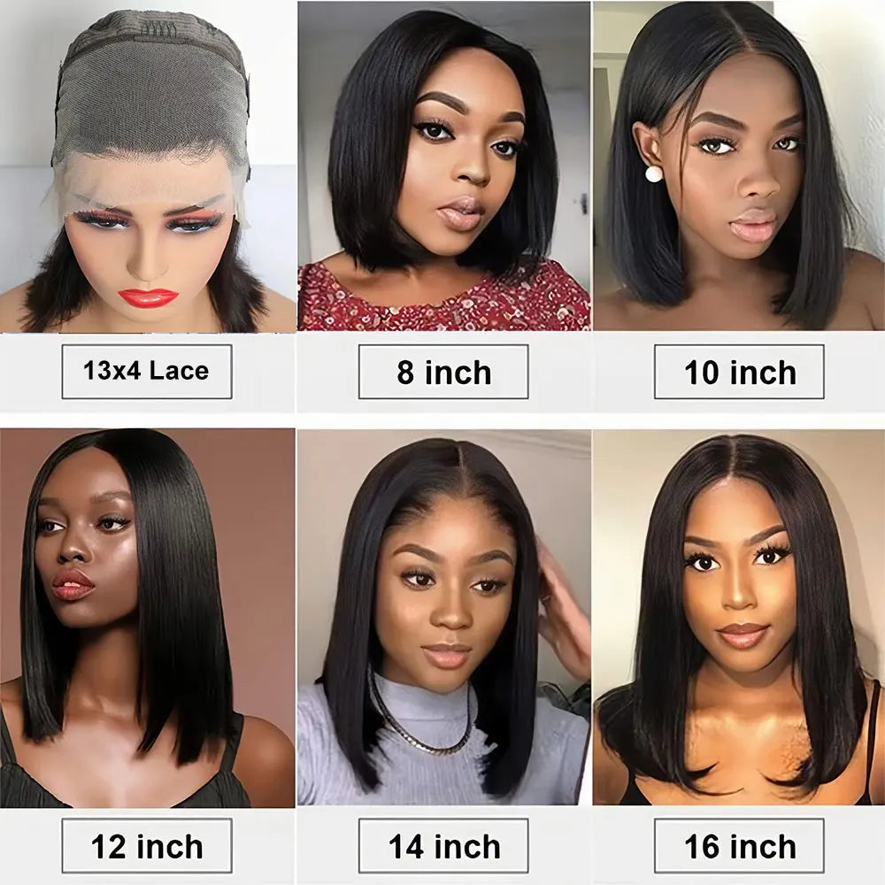 Newmi Bob Wigs Short Bob Wig Lace Front Human Hair Wigs Straight Hair 13x4 Lace Frontal Human Hair Bob Wigs for Women