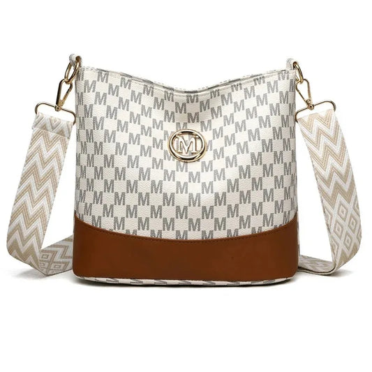New retro color crossbody bag, M letter handbag, high quality PU bag, business and leisure all kinds of tote bag