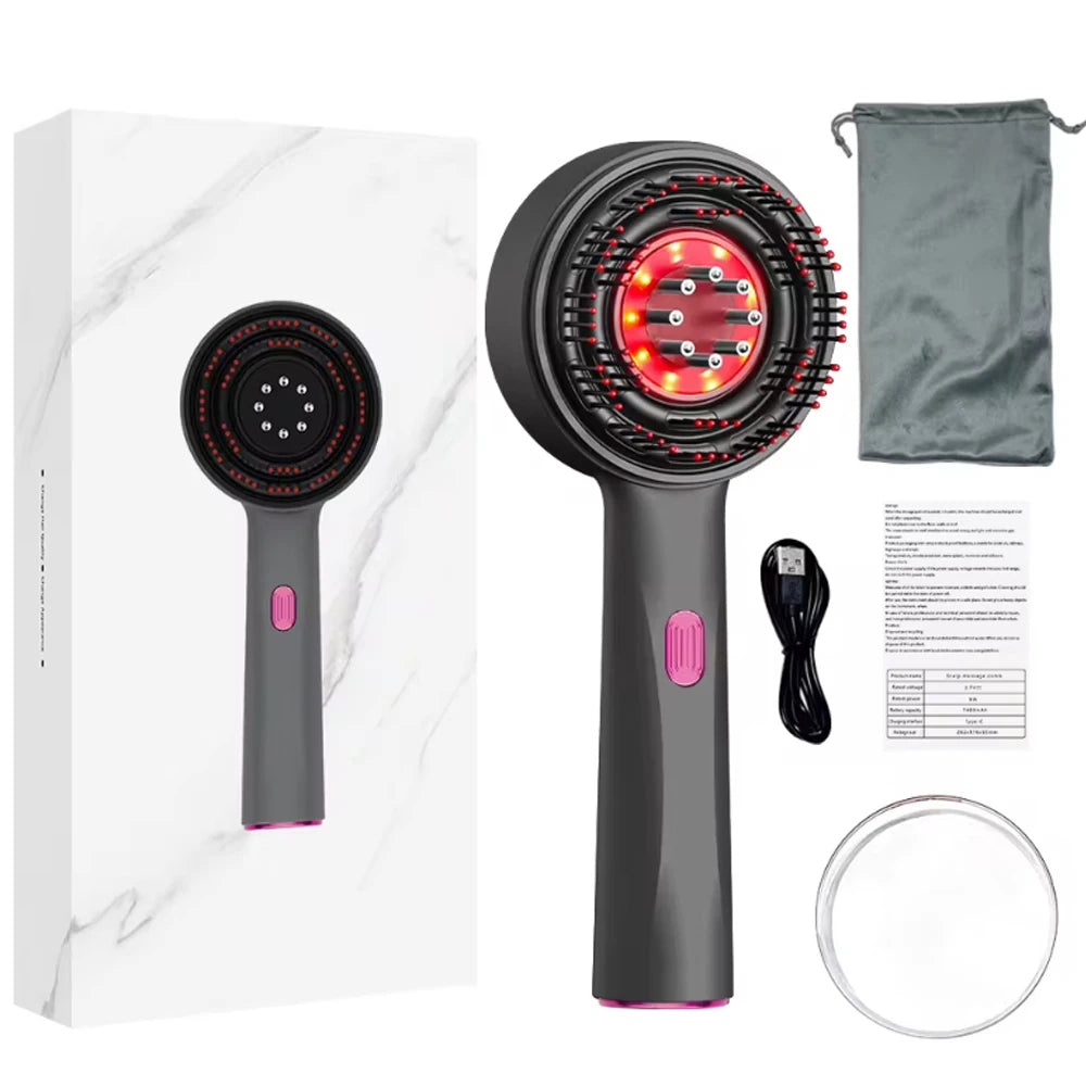 3 Modes Electric Vibration Massage Comb Red Light Therapy Hair