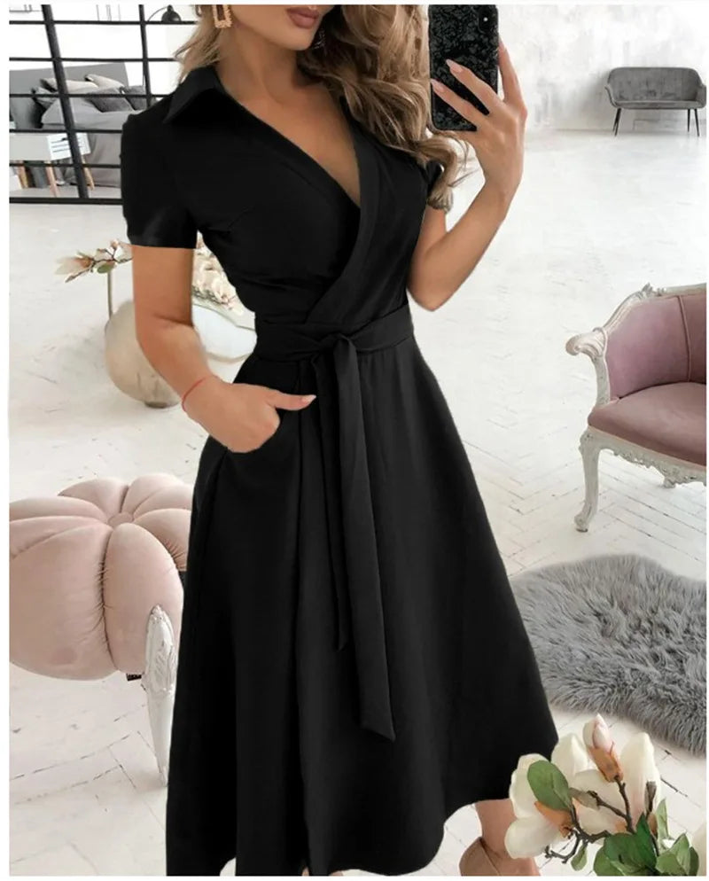 Rainbow Striped Print Summer Dress 2023 Women Button Up Short Sleeve Casual Vintage Shirt Long Dress Ladies Elegant Maxi Dresses