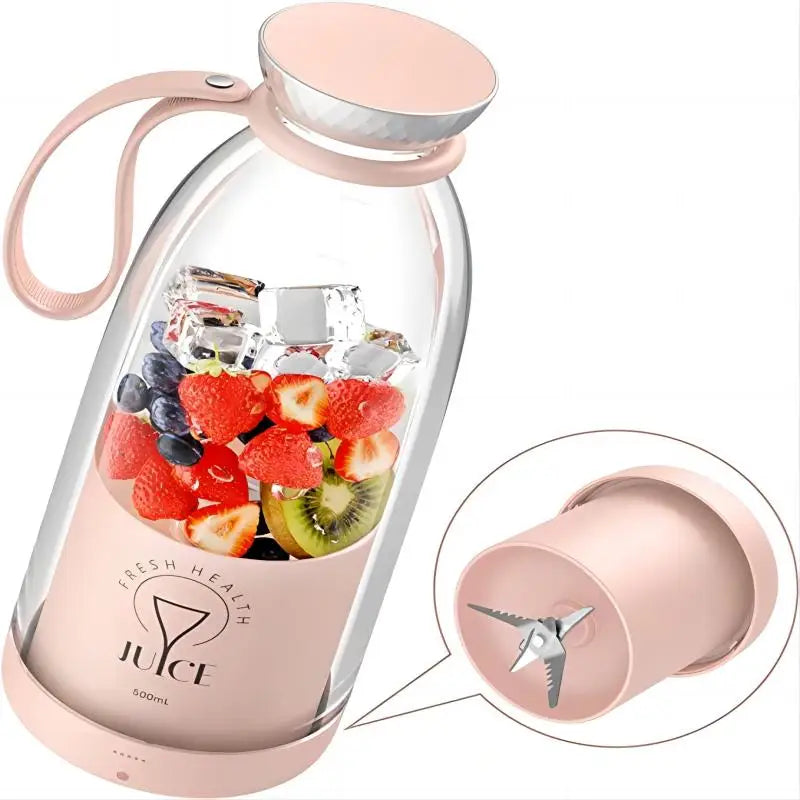 Fruit Mixers USB juicer Fresh Juice Bottle Blender Plus 6 Blades Food Milkshake Ice Crush Cup