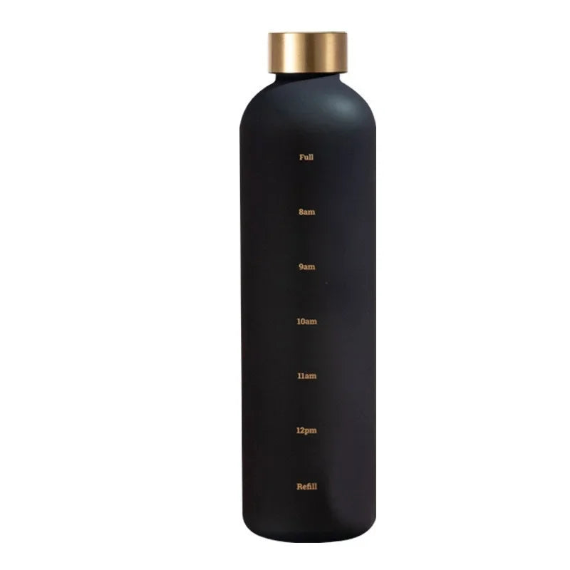 Water Cup Outdoors Sports Water Bottle Frosted Plastic Space Cup with Time Scale 1000ml