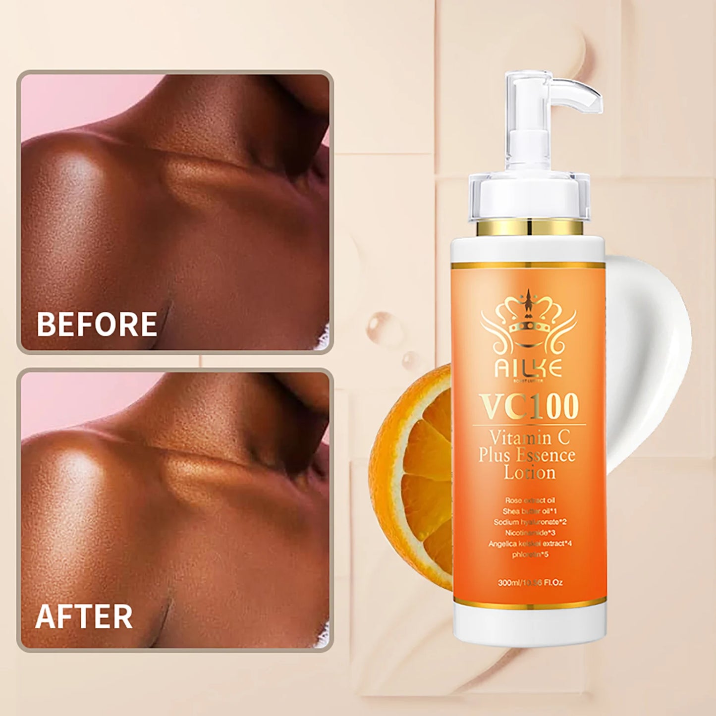 AILKE Vitamin C Whitening Kit For Women, Even Skin Tone, Clean Skin, Moisturizing, Anti Wrinkles, Skin Glowing Beauty Set