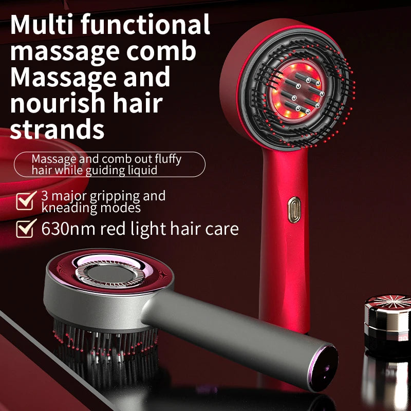 3 Modes Electric Vibration Massage Comb Red Light Therapy Hair