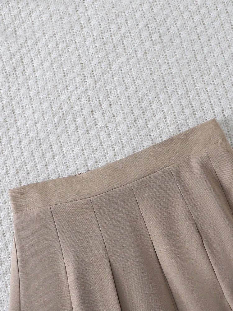 Two Piece Set Of Spring And Summer Women's And Children's Three-Dimensional Bow Short Sleeved Top&Solid Color Pleated Skirt