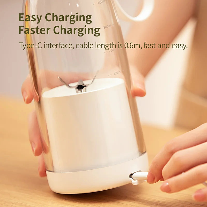 Fruit Mixers USB juicer Fresh Juice Bottle Blender Plus 6 Blades Food Milkshake Ice Crush Cup