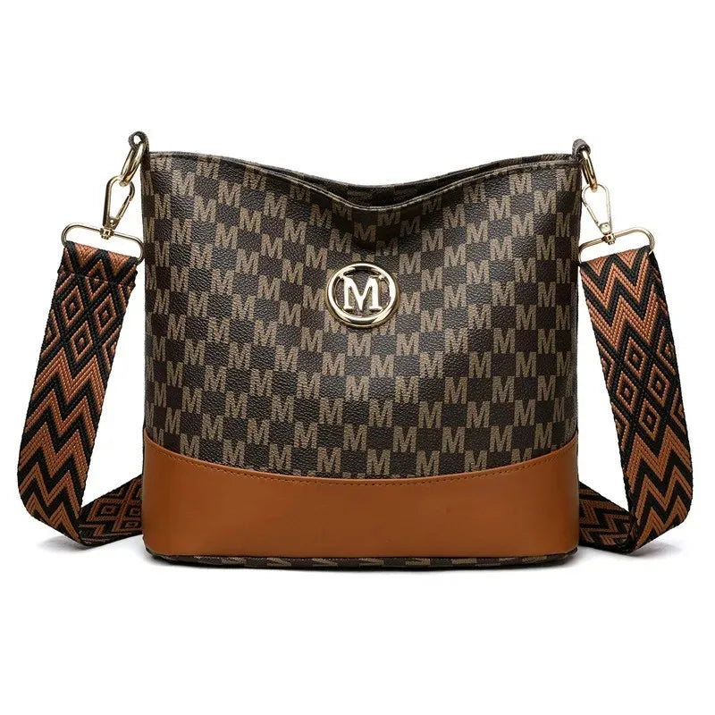 New retro color crossbody bag, M letter handbag, high quality PU bag, business and leisure all kinds of tote bag