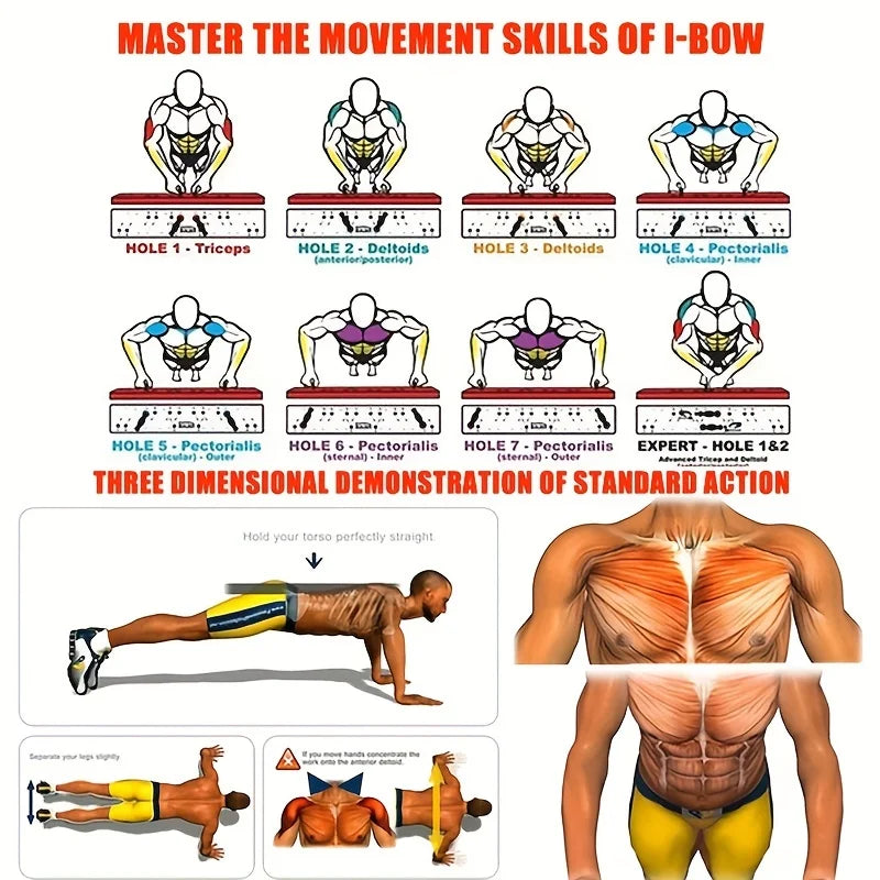Push-up Board Set Portable Fitness Equipment For Chest Abdomen Arms/Back Training