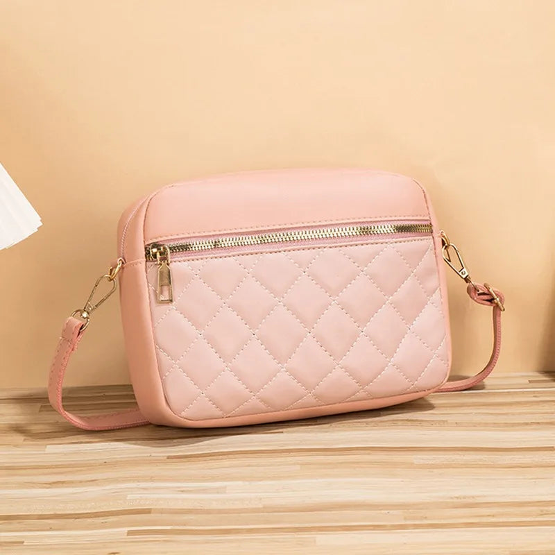 PU Leather Crossbody Bags Zipper New Fashion Shoulder Bag for Women Large Capacity Embroidery Thread Small Purse and Handbags