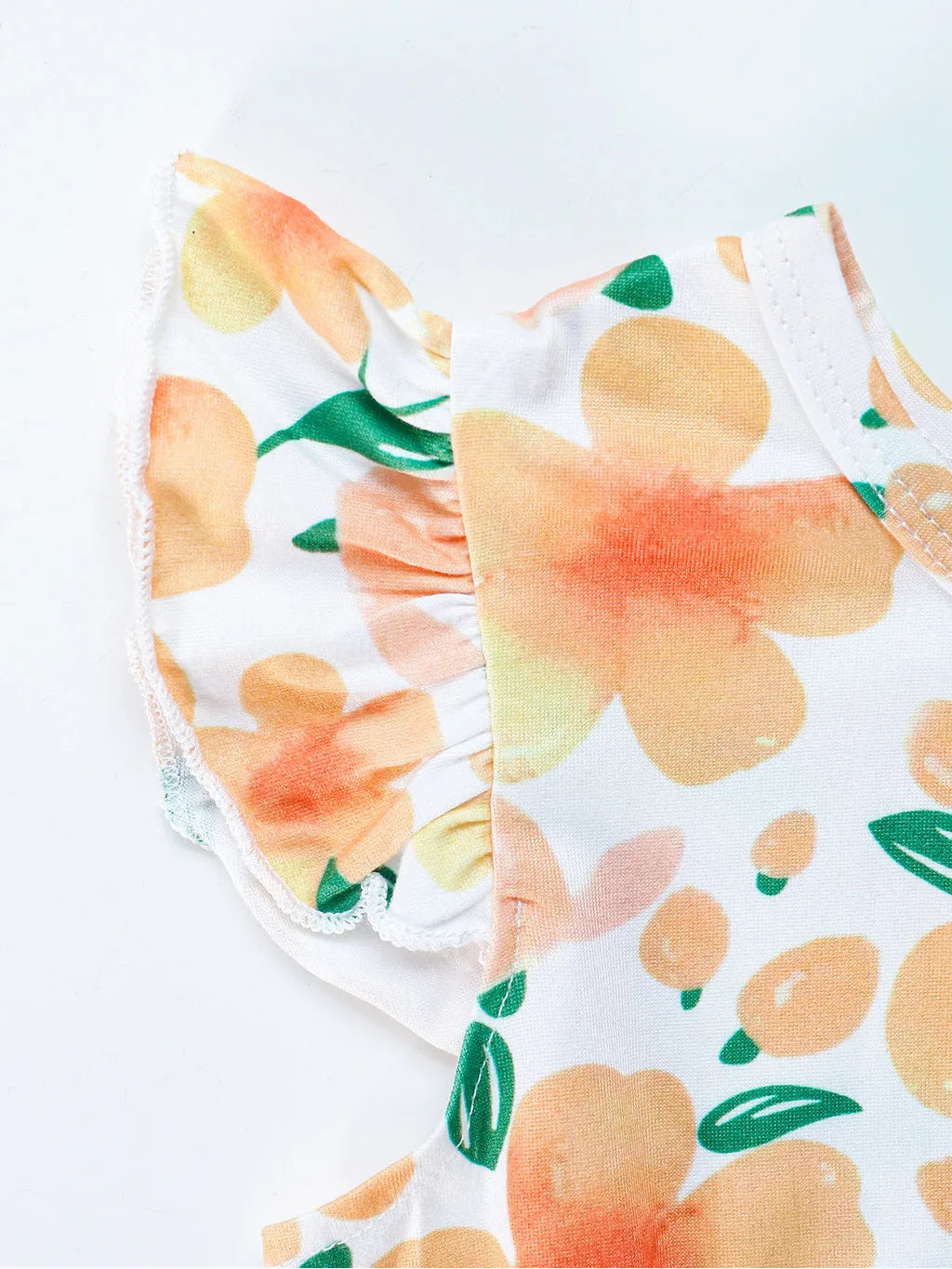 2PCS/Bundle Dress Yellow Sleeved Yellow Sleeveless Floral Dress Rural Style Dress Summer Daily Wear for Child Girl 1-6 Years