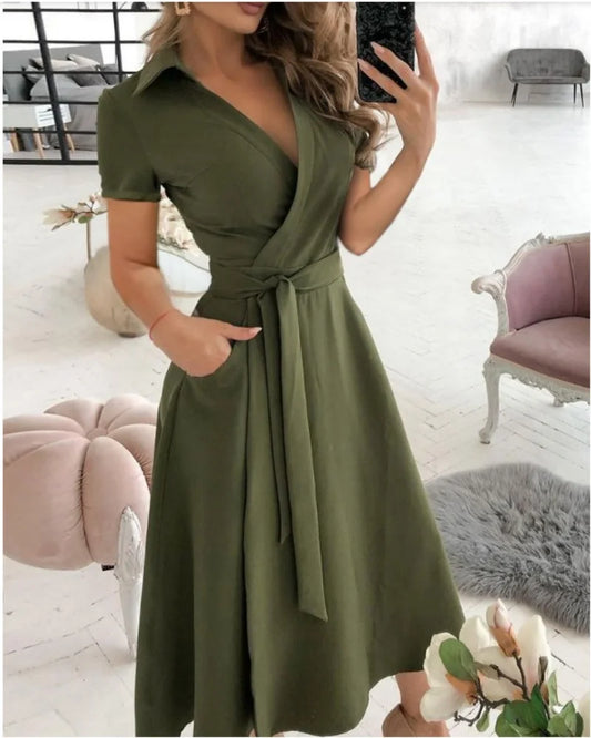 Rainbow Striped Print Summer Dress 2023 Women Button Up Short Sleeve Casual Vintage Shirt Long Dress Ladies Elegant Maxi Dresses