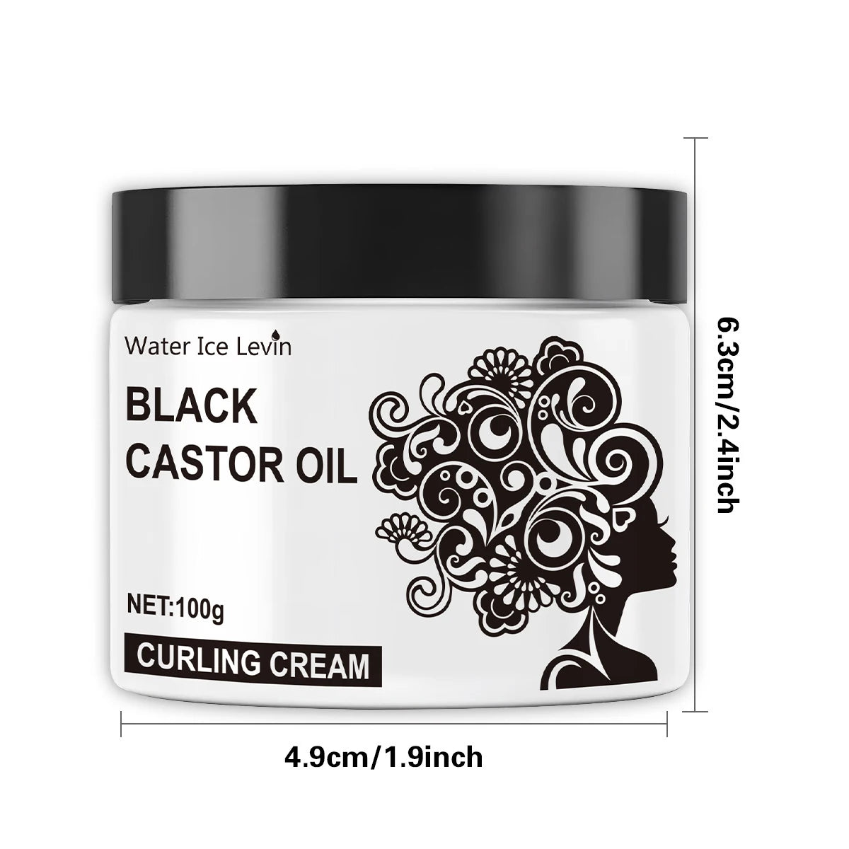 Black Castor Oil Curly Hair Styling Cream - Moisturizing Hair Cream Suitable for Normal Hair