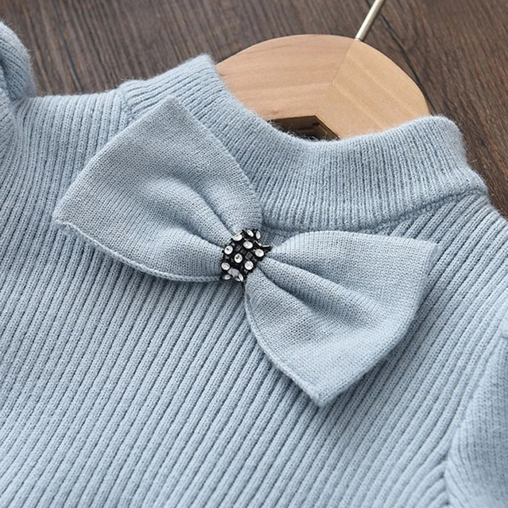 Bear Leader Sweet Girl Princess Sweater Dress Autumn Knitted Long Sleeve Clothes Winter Baby Dress Kids Clothes Girls Vestido