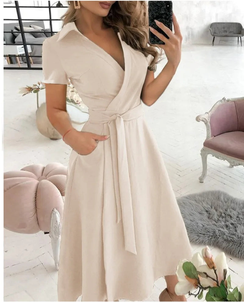 Rainbow Striped Print Summer Dress 2023 Women Button Up Short Sleeve Casual Vintage Shirt Long Dress Ladies Elegant Maxi Dresses